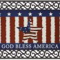 Welcome Doormat Front Door Mat Rubber Back Non Slip Patriotic God Bless America