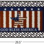 Welcome Doormat Front Door Mat Rubber Back Non Slip Patriotic God Bless America