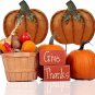 Metal Pumpkin Stake Fall Decor, Rustic Pumpkin Yard Sign with Stakes set of 2