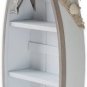 Beach Theme Display Boat with 3 Shelves White Nautical Standing Boat Shelf Decor