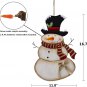 Snowman Sign Hanging Christmas Wall Decoration LED Battery Operated Blinking Nos