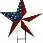 Metal Barn Stars Garden Stake Hanging Star Ornament American Flag Yard Sign USA