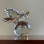 Crystal Flying Butterfly with Crystal Ball Base Figurine Collection Cut Glass