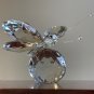 Crystal Flying Butterfly with Crystal Ball Base Figurine Collection Cut Glass