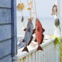Wooden Fish Decor Hanging Wood Fish Decorations for Wall, Rustic Nautical Fish D