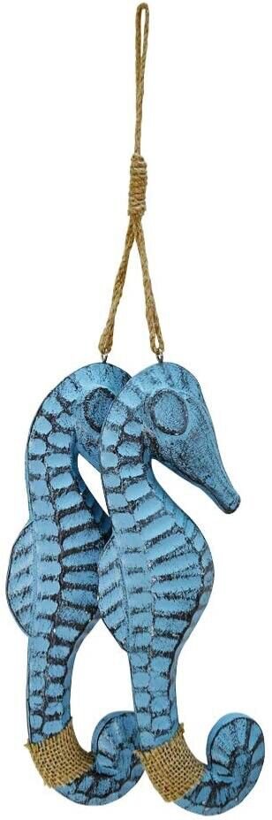 Wood Sea Horse Wall Hanging Decor Nautical Sea Shore Ocean Beach Decoration Set