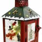 Decorative Christmas Lantern Decoration with Snowman Pattern 7.5”H Rustic Decor