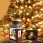 Decorative Christmas Lantern Decoration with Snowman Pattern 7.5âH Rustic Decor
