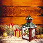 Decorative Christmas Lantern Decoration with Snowman Pattern 7.5âH Rustic Decor