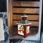 Decorative Christmas Lantern Decoration with Snowman Pattern 7.5âH Rustic Decor