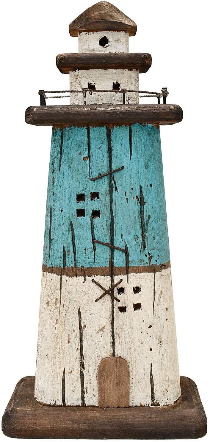 Wooden Lighthouse Decor, Decorative Nautical Lighthouse Rustic Ocean Sea Beach