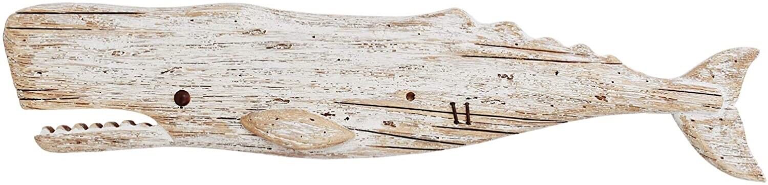 Wooden Whale Decor Hanging Wood Whale Decorations for Wall Rustic Nautical Whale