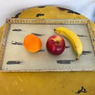 Vintage Style Metal Serving Tray Hand painted Home Decorative Tray with Handles