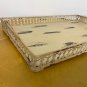 Vintage Style Metal Serving Tray Hand painted Home Decorative Tray with Handles
