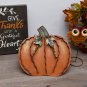 Metal Pumpkin Sign Thanksgiving Fall Decor Rustic Free Standing Flat Pumpkin Tab