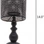 Rustic Candle Holders Metal Lantern Decorative Pillar Holder Candlestick Vintage