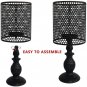 Rustic Candle Holders Metal Lantern Decorative Pillar Holder Candlestick Vintage