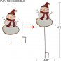 Outdoor Metal Yard Sign Lawn Stake LED Blinking Nose Christmas Snowman Yard Deco