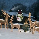 Christmas Snowman Garden Stake Decor Snowman Candy Cane Outdoor Metal Yard Sign