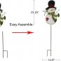 Christmas Snowman Garden Stake Decor Snowman Candy Cane Outdoor Metal Yard Sign