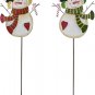 Christmas Snowman Garden Stake Decor Snowman Candy Cane Outdoor Metal Yard Sign