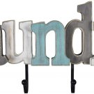 Rustic Wooden Laundry Sign Cutout Letters with Hooks Wall Mounted word decor Rustic Wooden Laundry Sign Cutout Letters with Hooks Wall Mounted word decor
