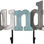 Rustic Wooden Laundry Sign Cutout Letters with Hooks Wall Mounted word decor