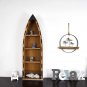 Wooden Boat Decor with 4 Shelf Hanging Wood Boat Decoration for Wall Rustic boat