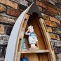Wooden Boat Decor with 4 Shelf Hanging Wood Boat Decoration for Wall Rustic boat