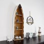 Wooden Boat Decor with 4 Shelf Hanging Wood Boat Decoration for Wall Rustic boat