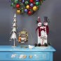 Snowman Table Top Decoration Wood Xmas Sign, Decorative Snowman with Buffalo Sca