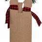 Snowman Table Top Decoration Wood Xmas Sign, Decorative Snowman with Buffalo Sca
