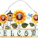 Metal Sunflower Welcome Sign Hanging Wall Art Door Decor for Indoor Outdoor Gard Metal Sunflower Welcome Sign Hanging Wall Art Door Decor for Indoor Outdoor Gard