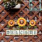 Metal Sunflower Welcome Sign Hanging Wall Art Door Decor for Indoor Outdoor Gard