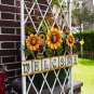 Metal Sunflower Welcome Sign Hanging Wall Art Door Decor for Indoor Outdoor Gard