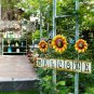 Metal Sunflower Welcome Sign Hanging Wall Art Door Decor for Indoor Outdoor Gard