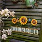 Metal Sunflower Welcome Sign Hanging Wall Art Door Decor for Indoor Outdoor Gard