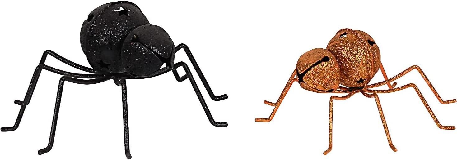 Halloween Spider 2 Packs Black Metal Black Gold sipder Set Halloween Decoration