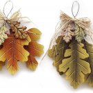 Wooden Hanging Fall Leaves Decor Set of 2, Decorative Maple Leaves and Oak Leave