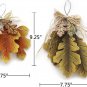 Wooden Hanging Fall Leaves Decor Set of 2, Decorative Maple Leaves and Oak Leave