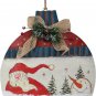 Rustic Christmas Sign Snowman Decor Wreath Christmas Hanging Sign Bow Berries Pi