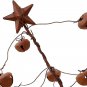 Rustic Jingle Bell Ornament Tabletop Bell Tree with Metal Star or Mischief Witch