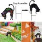 Metal Cat Yard Sign Garden Stake Halloween Outdoor Decoration, Spooky Black Cat