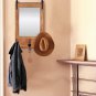 Wood Wall Mirror with Hooks Rustic Wooden Frame Hanging Wall Mirror for Anyroom