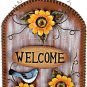 Sunflower Welcome Sign Bird Decor Rustic Metal Hanging Welcome Sign Plaque Decor