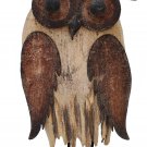 Wood Bird Figurine Home Decor Accent, Rustic Bird Statue Tabletop Decoration Owl