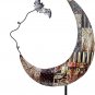 Metal Moon Halloween Stake Bat Decor, Vintage Halloween Yard Stake Moon Decor fo