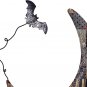 Metal Moon Halloween Stake Bat Decor, Vintage Halloween Yard Stake Moon Decor fo