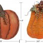 Metal Pumpkin Harvest Fall Decor Set of 2, Thanksgiving Halloween Outdoor Yard G
