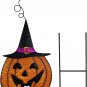 Metal Pumpkin Yard Sign Garden Stake Halloween Outdoor Decoration, Spooky Jack o